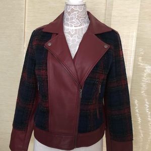 Baccini Leather like and wool jacket